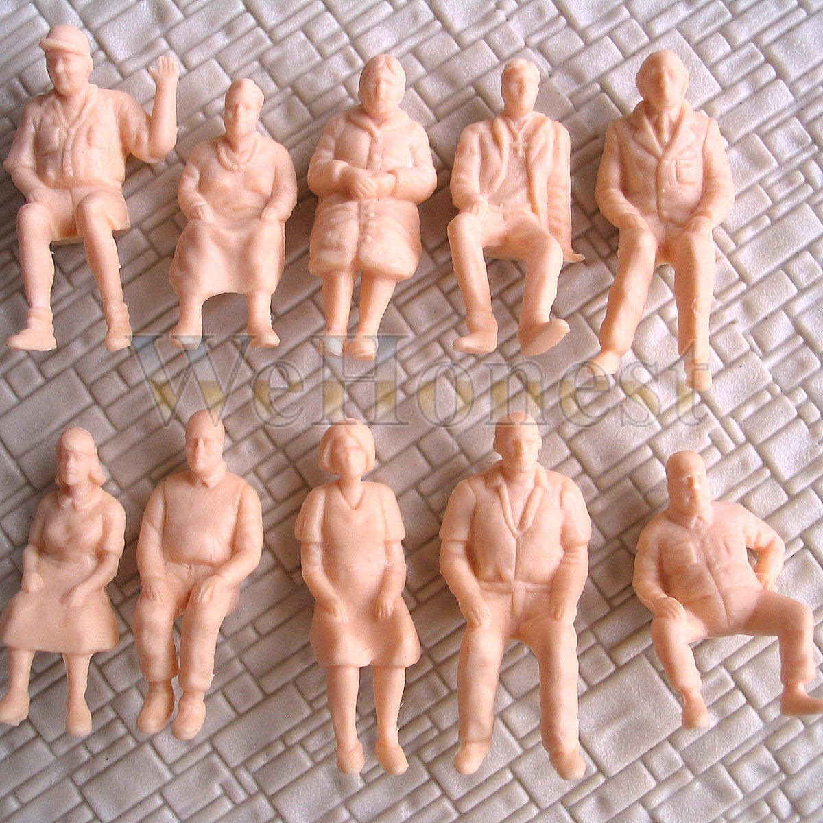 10 pcs Unpainted Figures O gauge all Sitting Passengers 1:48 People All Seated